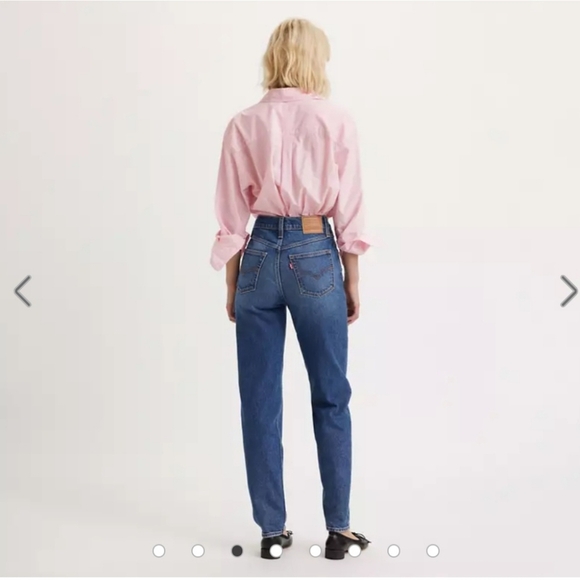 Women's red tab Levi's high waisted mom jeans medium stretch sz 29 - Picture 2 of 6